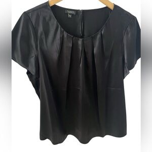 Talbots Womens 18P Petite Classic Black 100% Silk Shell Blouse